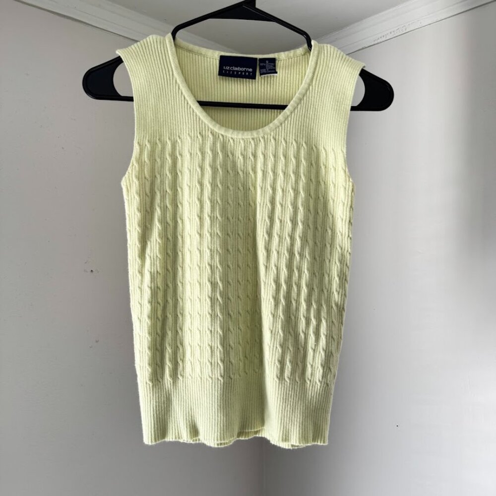 Vintage Liz Claiborne Lizsport cable knit sweater vest
